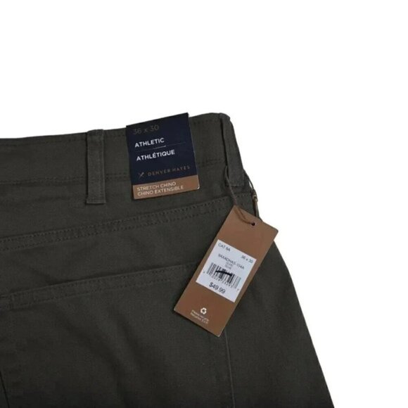NWT Denver Hayes Athletic Stretch Chino Olive Green Size 36x30 - Picture 10 of 10